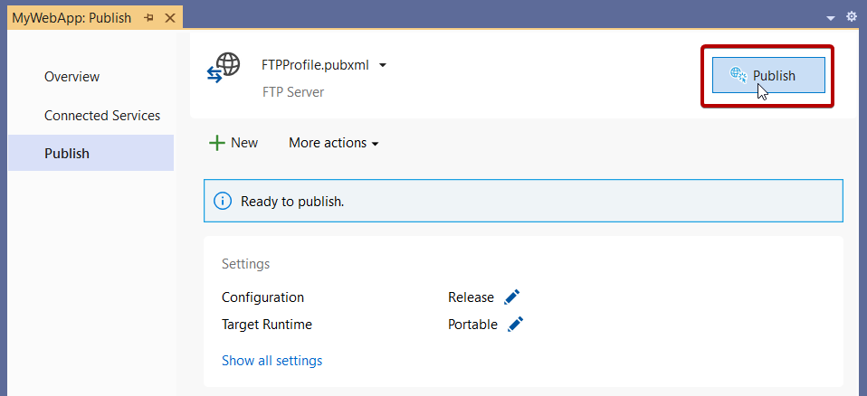 Publish an  web app - Visual Studio (Windows) | Microsoft Learn