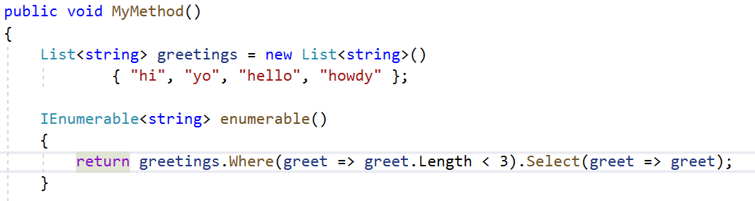 Screenshot of LINQ call form result sample.