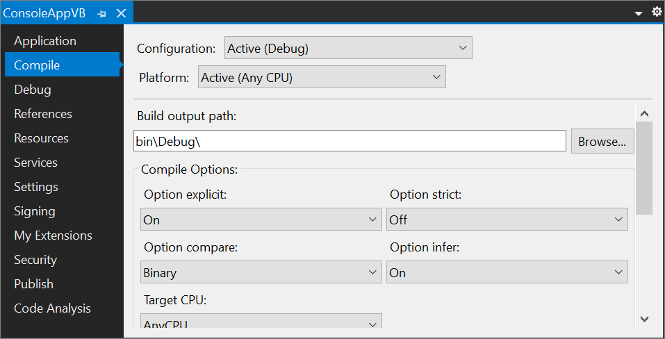 Manage project and solution properties - Visual Studio (Windows) |  Microsoft Learn