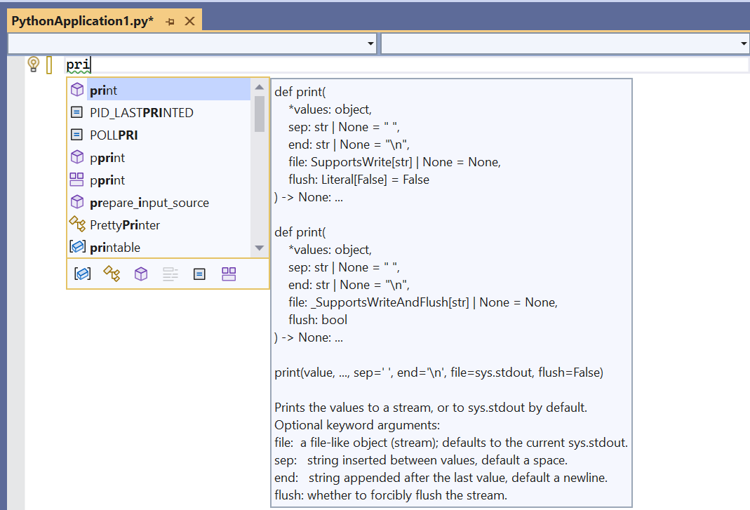 Python in Visual Studio tutorial step 2, write and run code | Microsoft  Learn