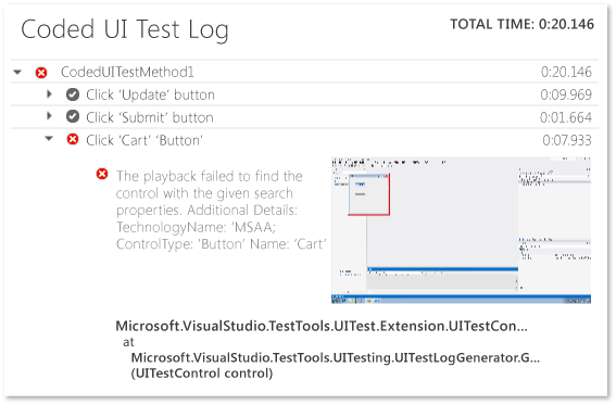 Analyzing Coded UI Tests Using Coded UI Test Logs - Visual Studio (Windows)  | Microsoft Learn