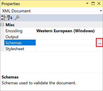 How to: Select the XML Schemas to Use - Visual Studio (Windows) | Microsoft  Learn