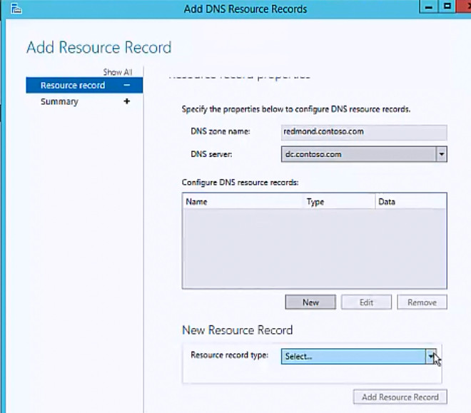 Add A DNS Resource Record | Microsoft Learn