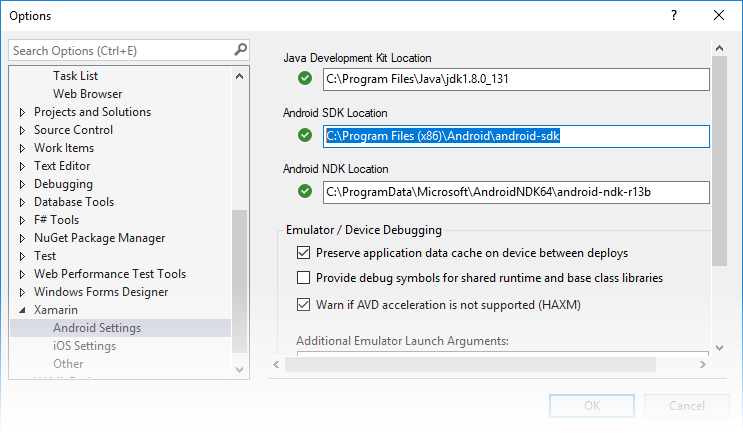 Where can I set my Android SDK locations? - Xamarin | Microsoft Learn