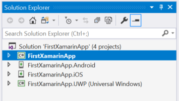 CrossPlat Xamarin Verify 1 Results of creating a new project from the Blank App (Native Portable) template