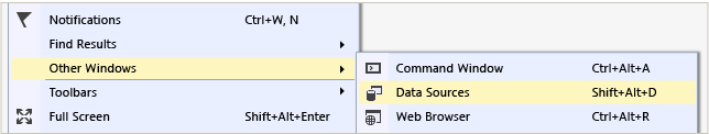 ViewDataSources View Other Windows Data Sources