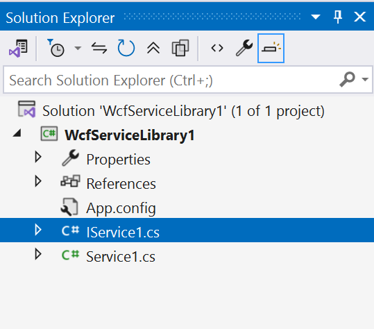 wcf2 The IService1 file
