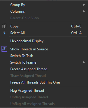 Parallel_Tasks_ContextMenu2 Shortcut thread menu in Tasks window