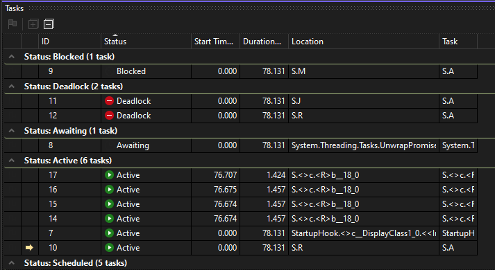Parallel_Tasks_GroupedMode Grouped mode in Tasks window