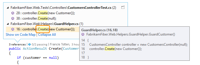 CodeLensViewReferencesPeekReference CodeLens - Peek reference