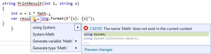 VS2015_LightBulb_hover_expanded Light bulb expanded
