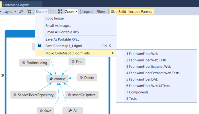 CodeMapsMoveMapMenu Move a map into another project