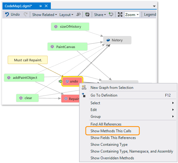 CodeMapStoryboardPaint16 Code map - Update map with missing method call