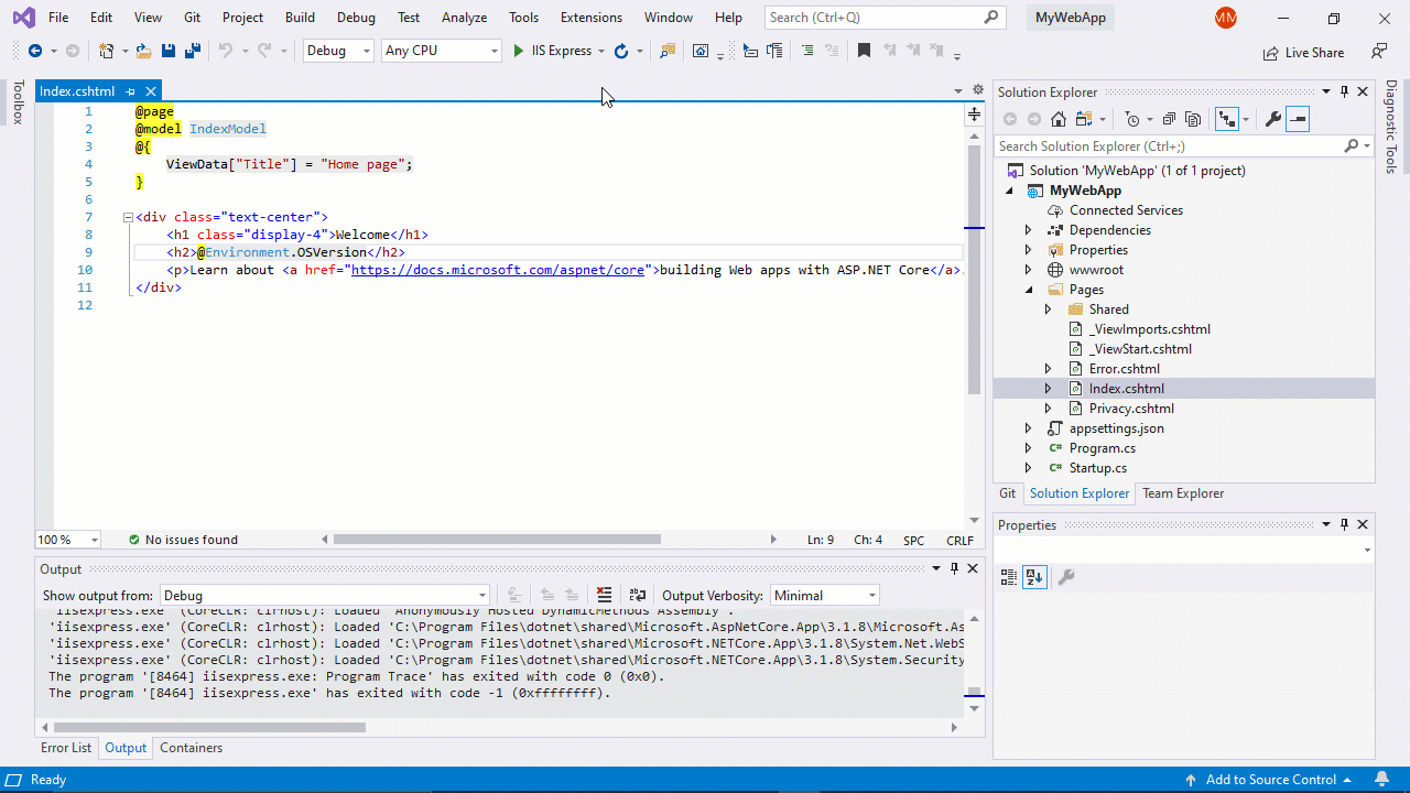 .NET Core Debugging with WSL 2