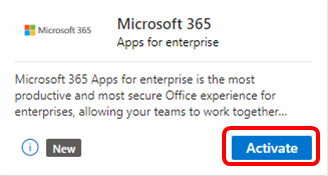Microsoft 365 apps for enterprise tile