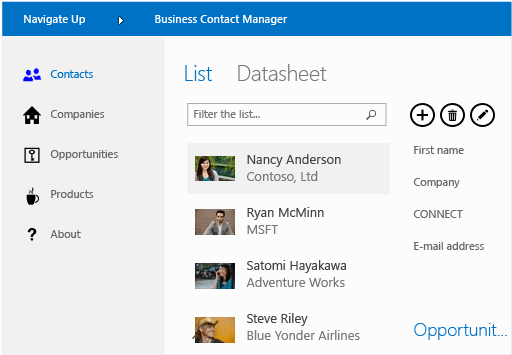 Business contact manager app for SharePoint Business contact manager app for SharePoint