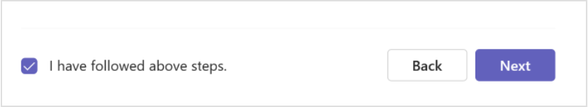 Screenshot of the checkbox indicating that you have followed the above steps.