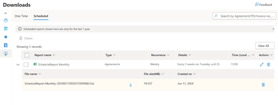 View scheduled report.