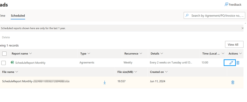 Modify report step one.