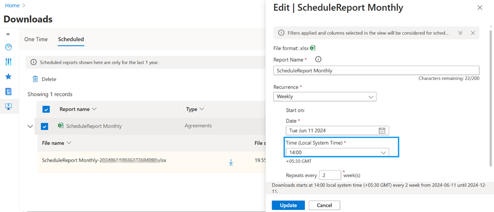 Modify report step two.