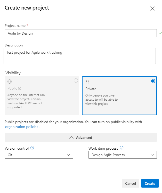 Screenshot showing new project dialog.