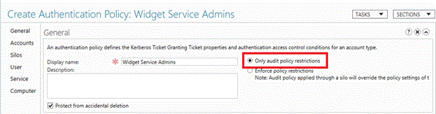 Only audit policy restrictions