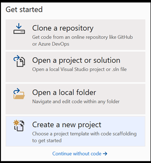 Create new Visual Studio project