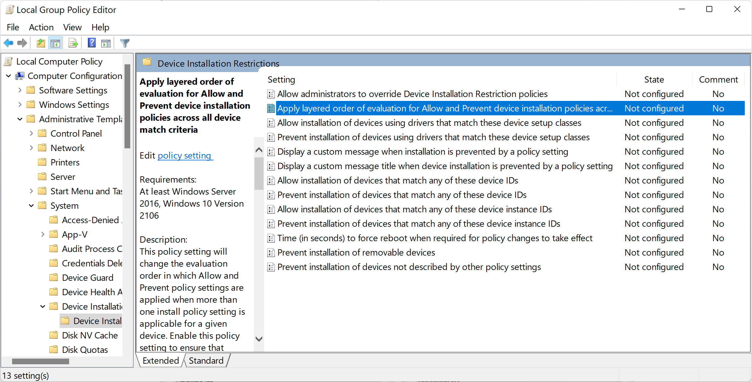Apply layered order of evaluation policy.
