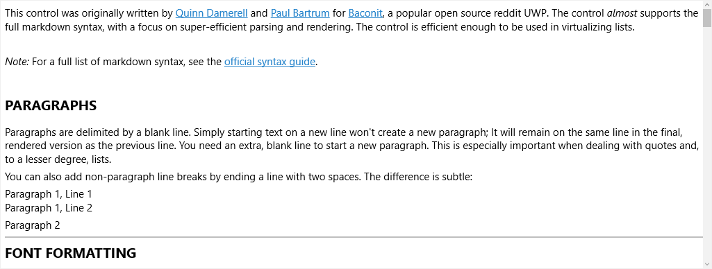 MarkdownTextBlock MarkdownTextBlock animation