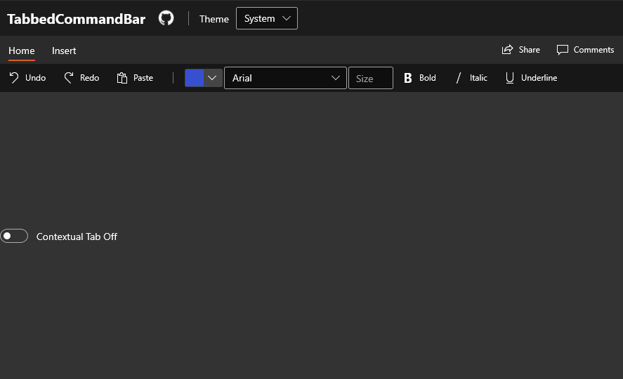 TabbedCommandBar Overview