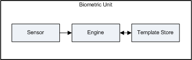 data flowing through a biometric unit