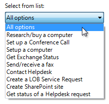 screen shot of disorganized drop-down list