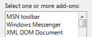 screen shot of list with select one or more label