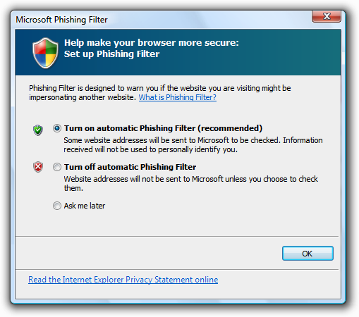 screen shot of message with ask me later option