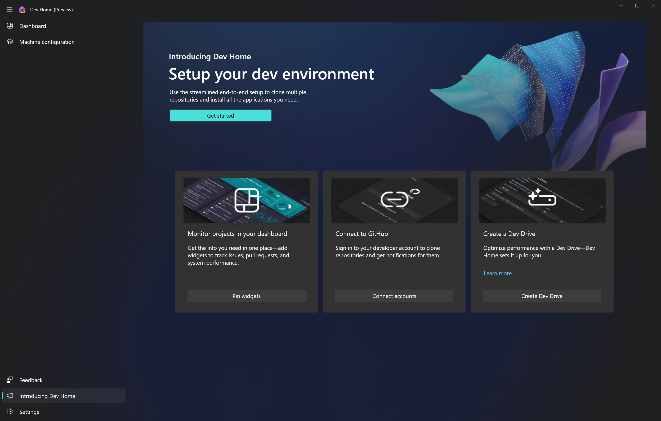Dev home Homepage