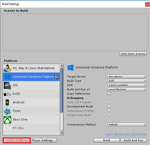Configure build settings