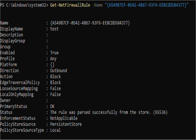 Firewall rule.