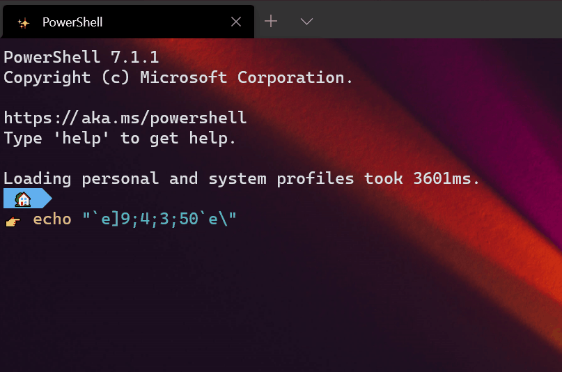 An example of what the progress ring it the tab header looks like