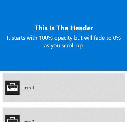 FadeHeader Behavior animation
