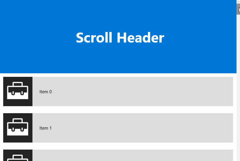 ScrollHeader animation