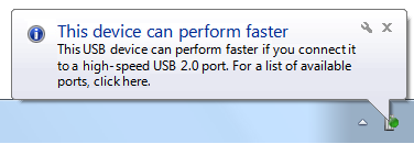screen shot of notification for faster performance