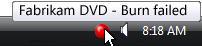 screen shot of small red icon with tooltip