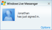 screen shot of live messenger sign-in message