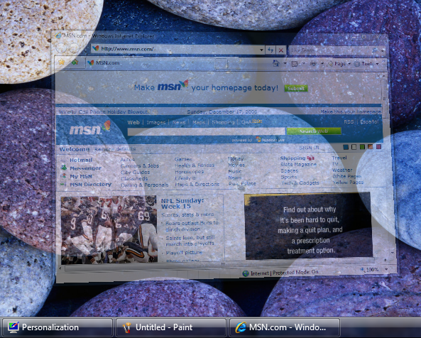 screen shot of window being minimized