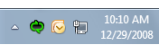 screen shot of notification area, time, and date