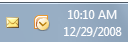 screen shot of notification area and outlook icons