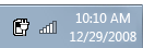screen shot of notification area and two icons