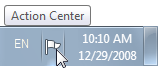 screen shot of notification area and tooltip