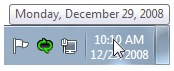 screen shot of notification area and plain tooltip