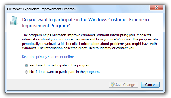 screen shot of window with only one button active